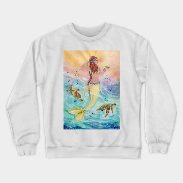 Sunshine sea mermaid by Renee Lavoie Crewneck Sweatshirt by ReneeLLavoie